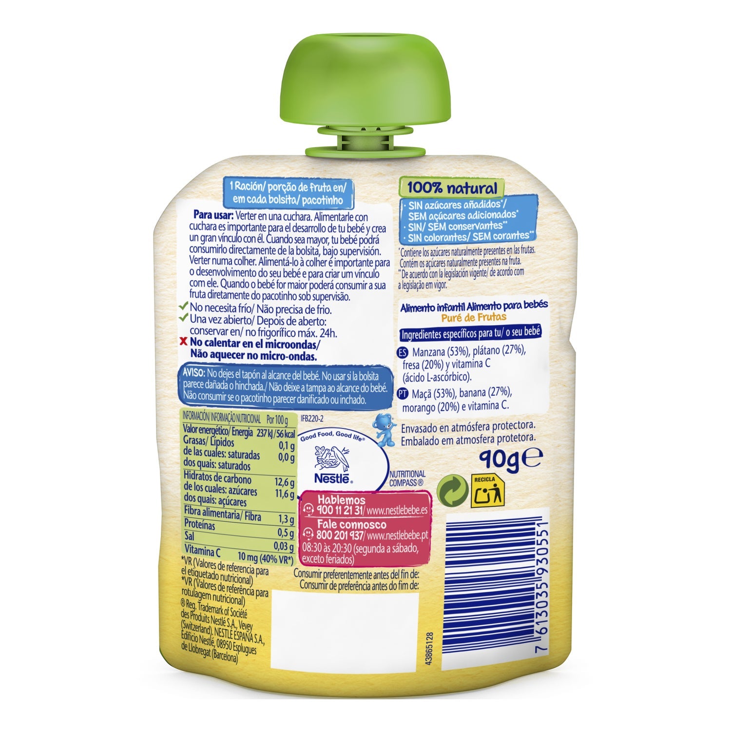 Nestle Manzana Plátano Fresa 90g