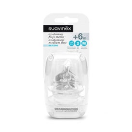 Suavinex Tetina Anatómica Silicona 2M Flujo Medio +6m 2uds