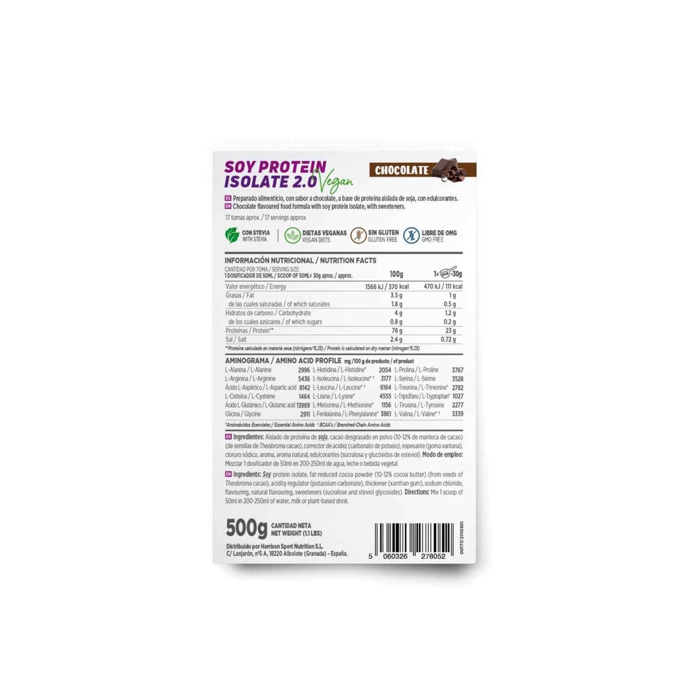 HSN Proteína de Soja Aislada 2.0's Chocolate 500g