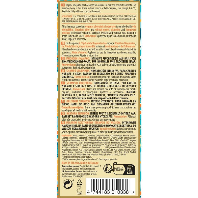 Natura Siberica Oblepikha Champú para Cabello Normal y Seco 400ml