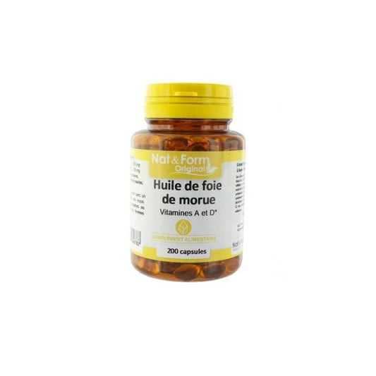Aceite de hígado de bacalao en forma natural 200 cápsulas