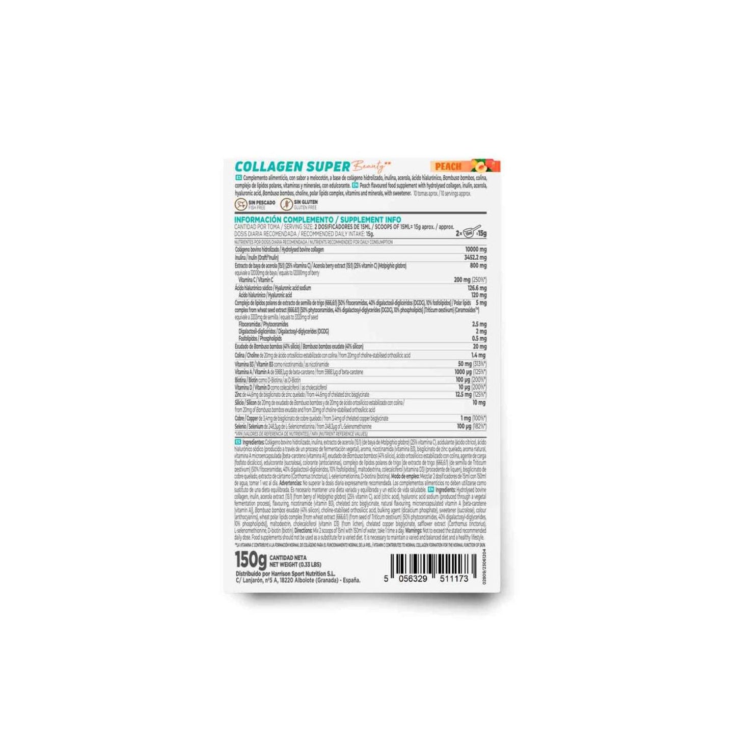 HSN Colágeno Super Beauty Melocotón 150g