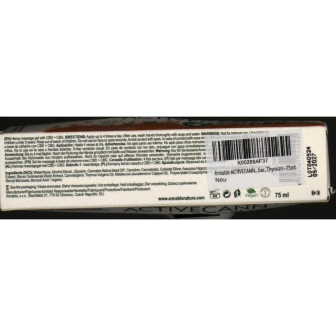 Annabis Activecann Gel Masaje Cáñamo 75ml