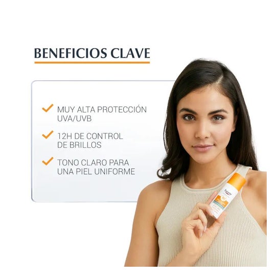 Eucerin Sun Oil Control Dry Touch Gel-Crema Tono Claro SPF50+ 50ml