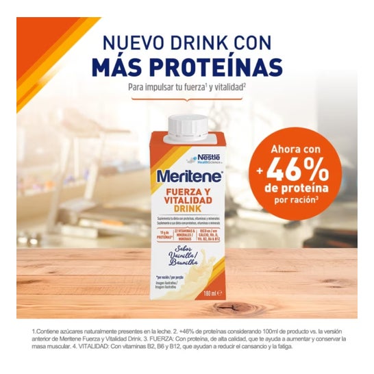 Meritene Fuerza y Vitalidad Drink Vainilla 12x180 ml