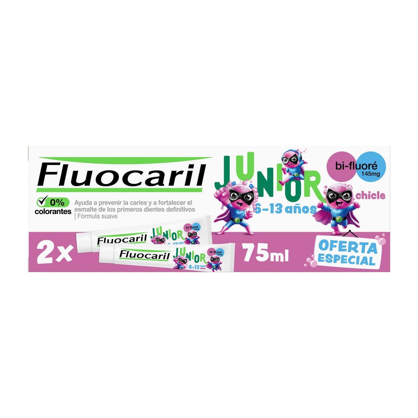 Fluocaril Junior 6-12 Años Gel Bubble 2x75ml