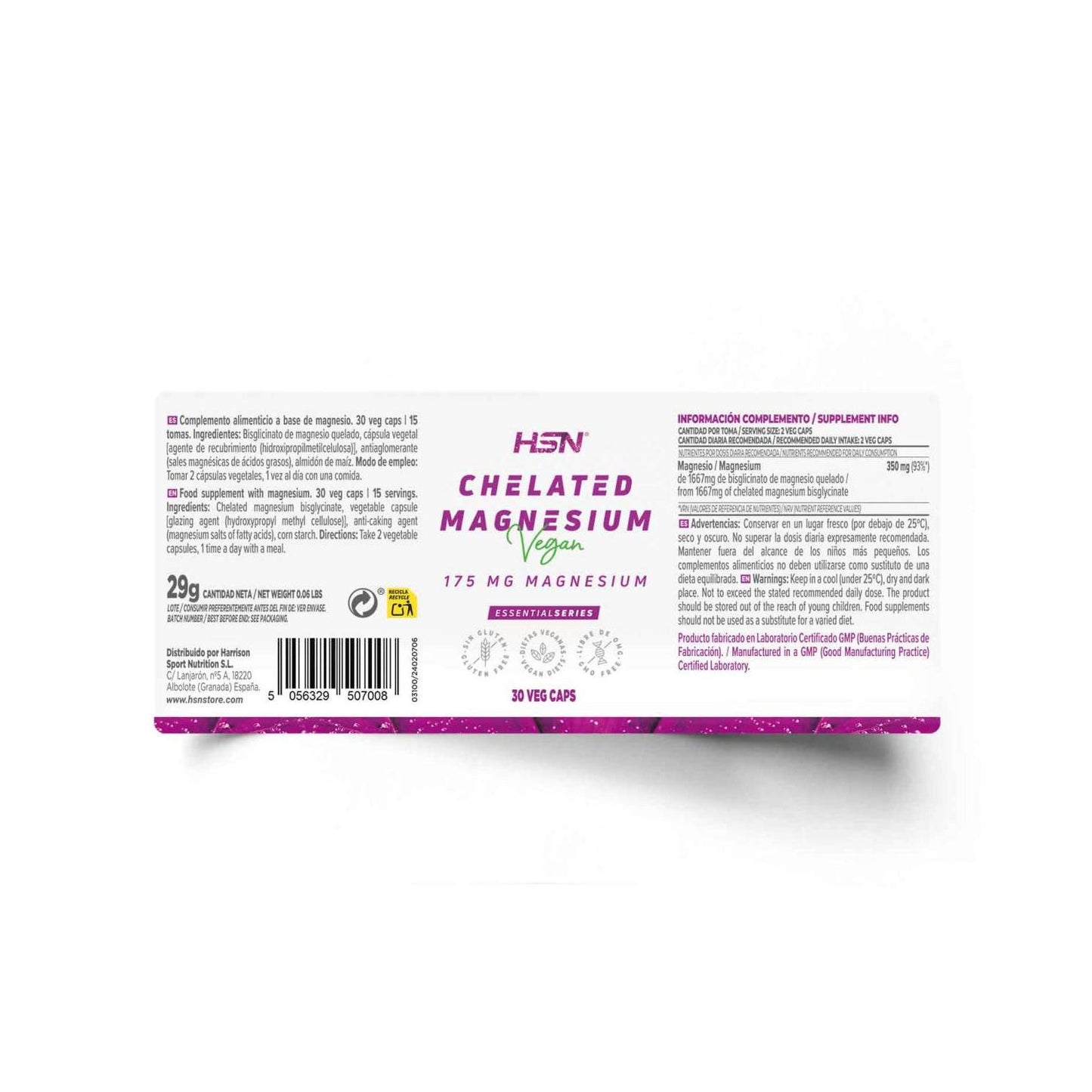 HSN Bisglicinato de Magnesio 175mg Magnesio 30vcaps