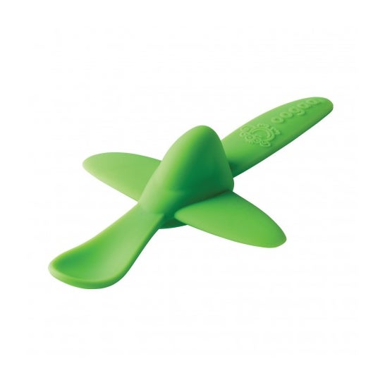 Oogaa Cuchara Silicona Avión Verde 1ud