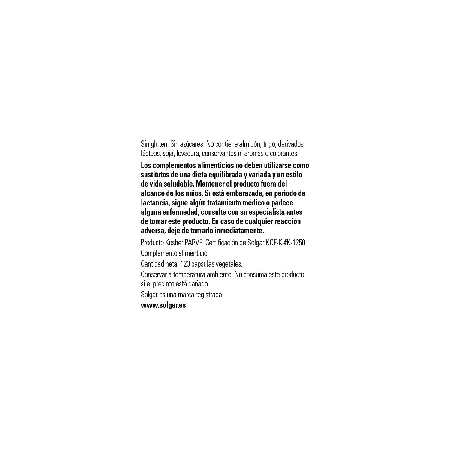 Solgar Vitamina D3 Colecalciferol 4000 UI 100 mcg 120 vcaps