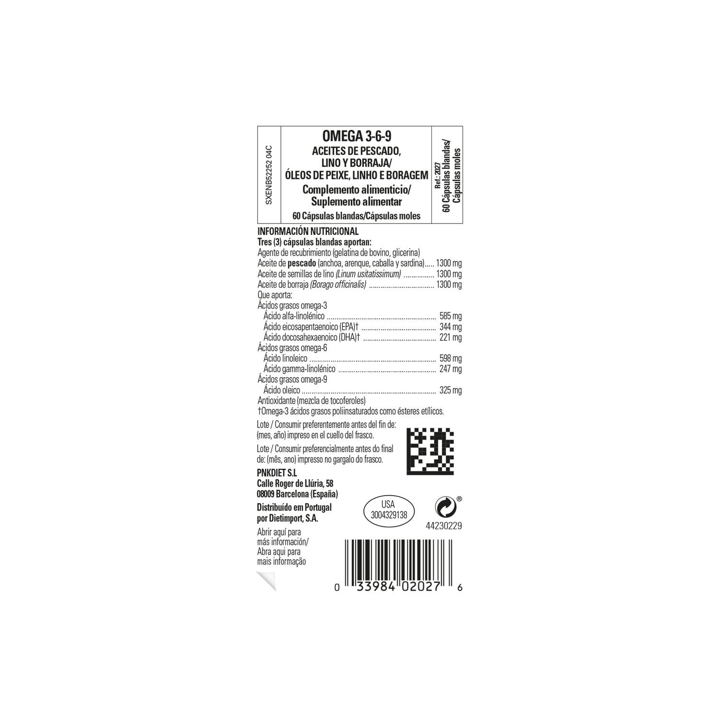 Solgar Omega 3-6-9 Pescado Lino y Borraja 60 perlas