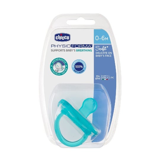 Chicco Chupete PhysioForma Soft Orthodontic Silicona +0M Azul 1ud