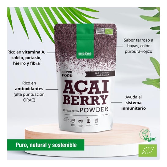Purasana Polvo Bayas Açai Bio 100g