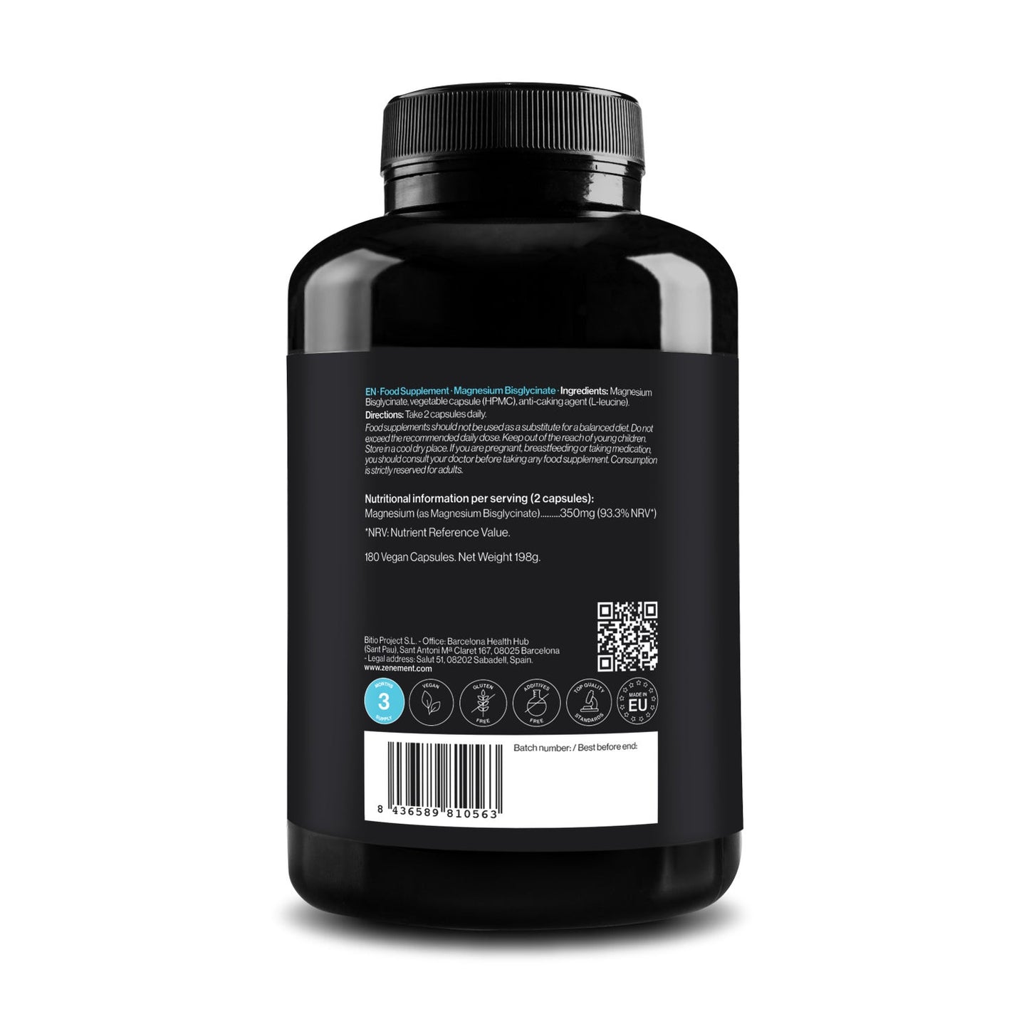Zenement Bisglicinato de Magnesio 180vcaps