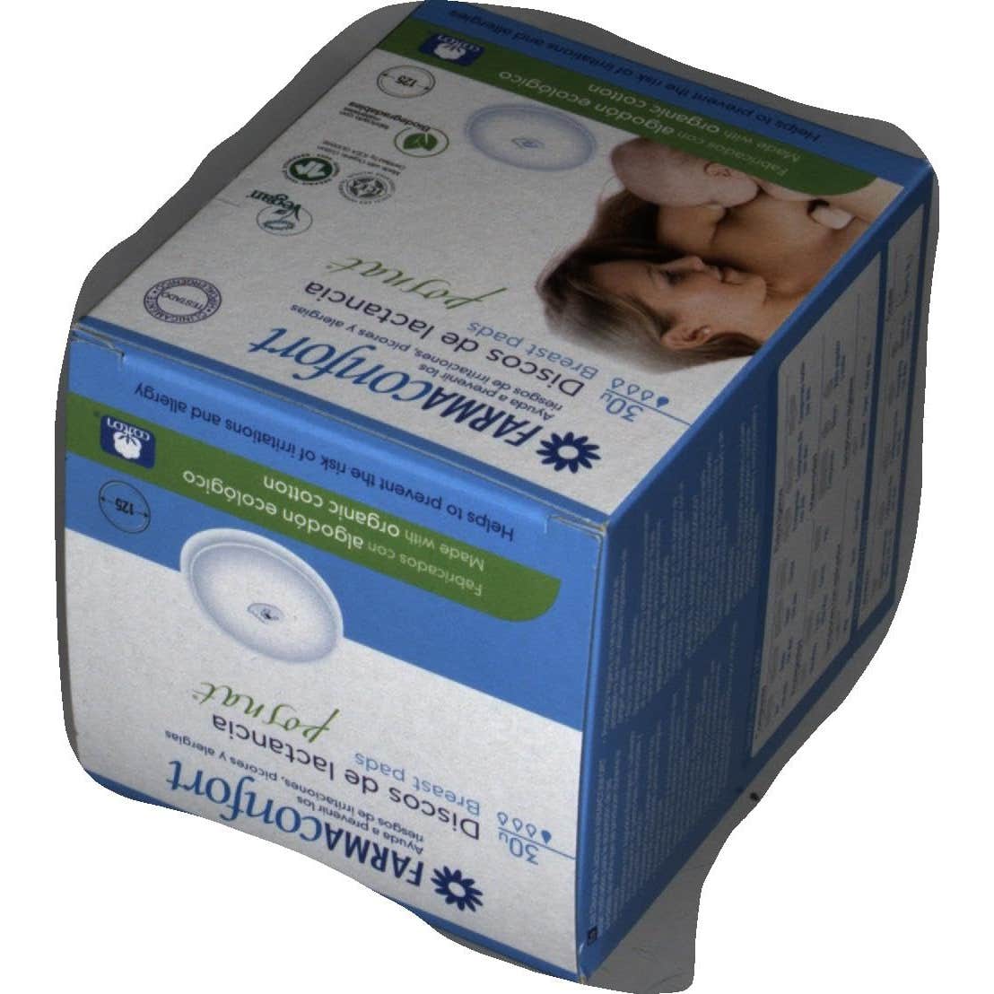 Farmaconfort discos absorbentes lactancia 100% algodón 30uds