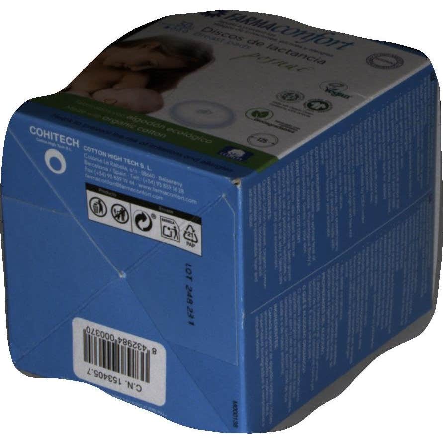 Farmaconfort discos absorbentes lactancia 100% algodón 30uds