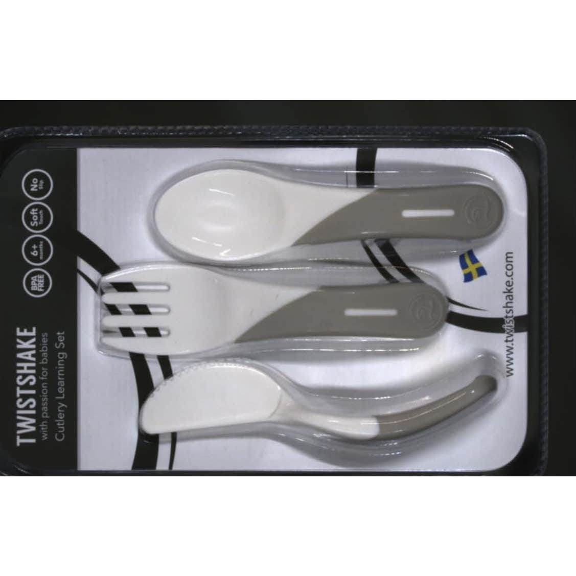 Twistshake Set de Cubiertos de Aprendizaje +6 Meses Blanco