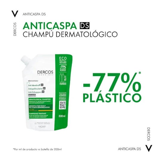 Vichy Dercos Technique Anticaspa DS Champú Cabello Seco Eco-Recarga 390ml