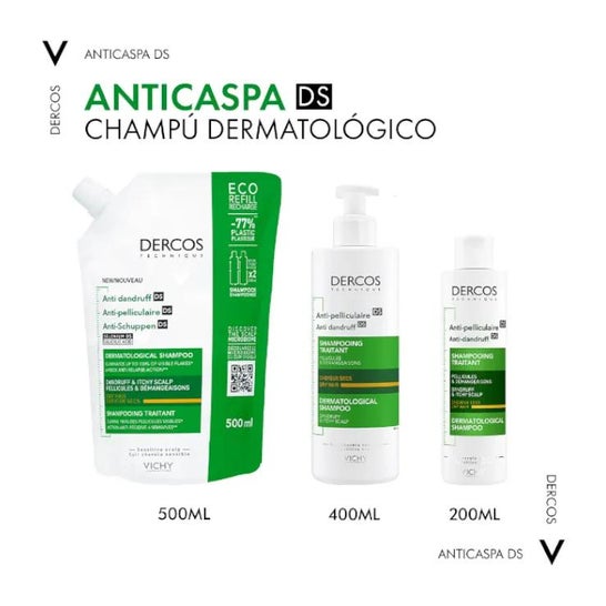 Vichy Dercos Technique Anticaspa DS Champú Cabello Seco Eco-Recarga 390ml