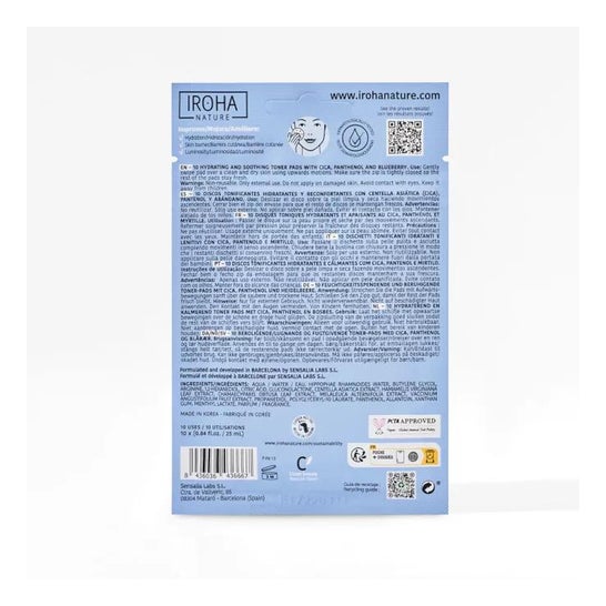 Iroha Nature Discos Impregnados Tónico Hidratantes 10uds