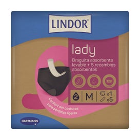 Lindor Lady Ropa Interior Lavable Menstruación e Incontinencia Talla M + 5 recambios