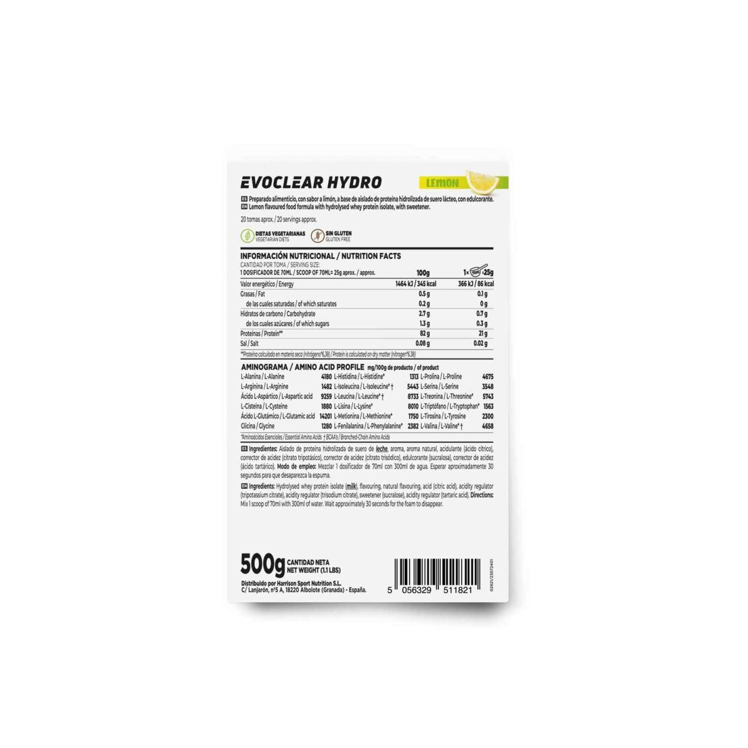 HSN Evoclear Hydro Limón 500g