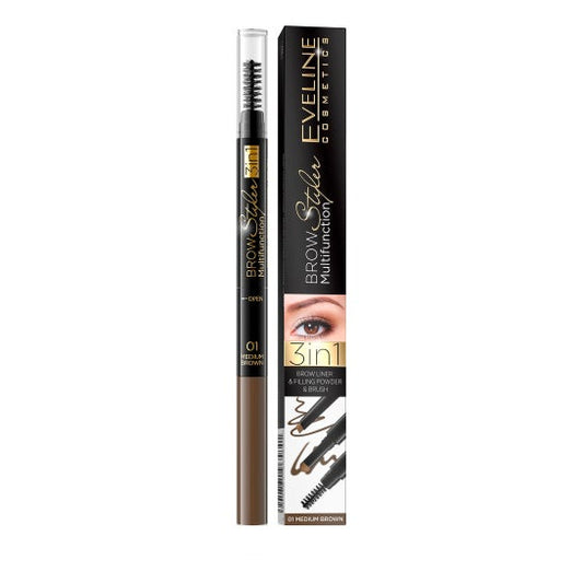 Eveline Cosmetics Cosmetics Lápiz Cejas 01 Medium Brown 1ud