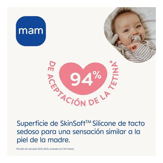 Baby Mam Chupete Air Noche +6 M Azul Silicona 2 uds