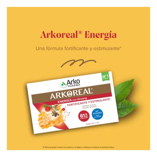 Arkopharma Arkoreal Jalea Real Ginseng Sin Azúcar 20ampollas