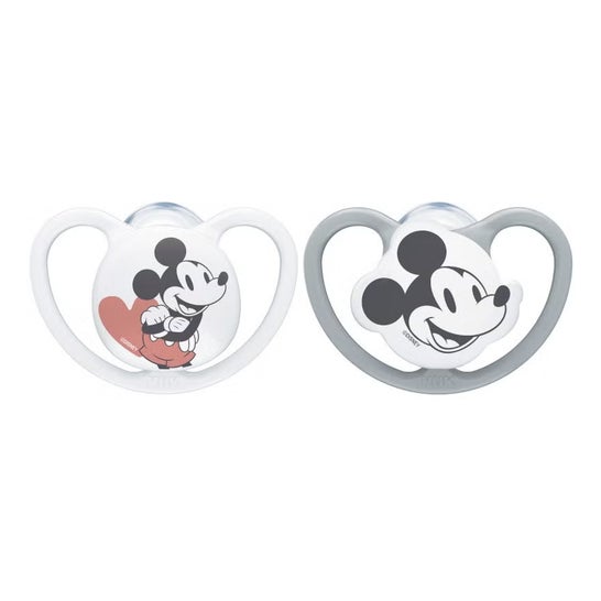 Nuk Space Chupete de Silicona 6-18 M Mickey 2 uds