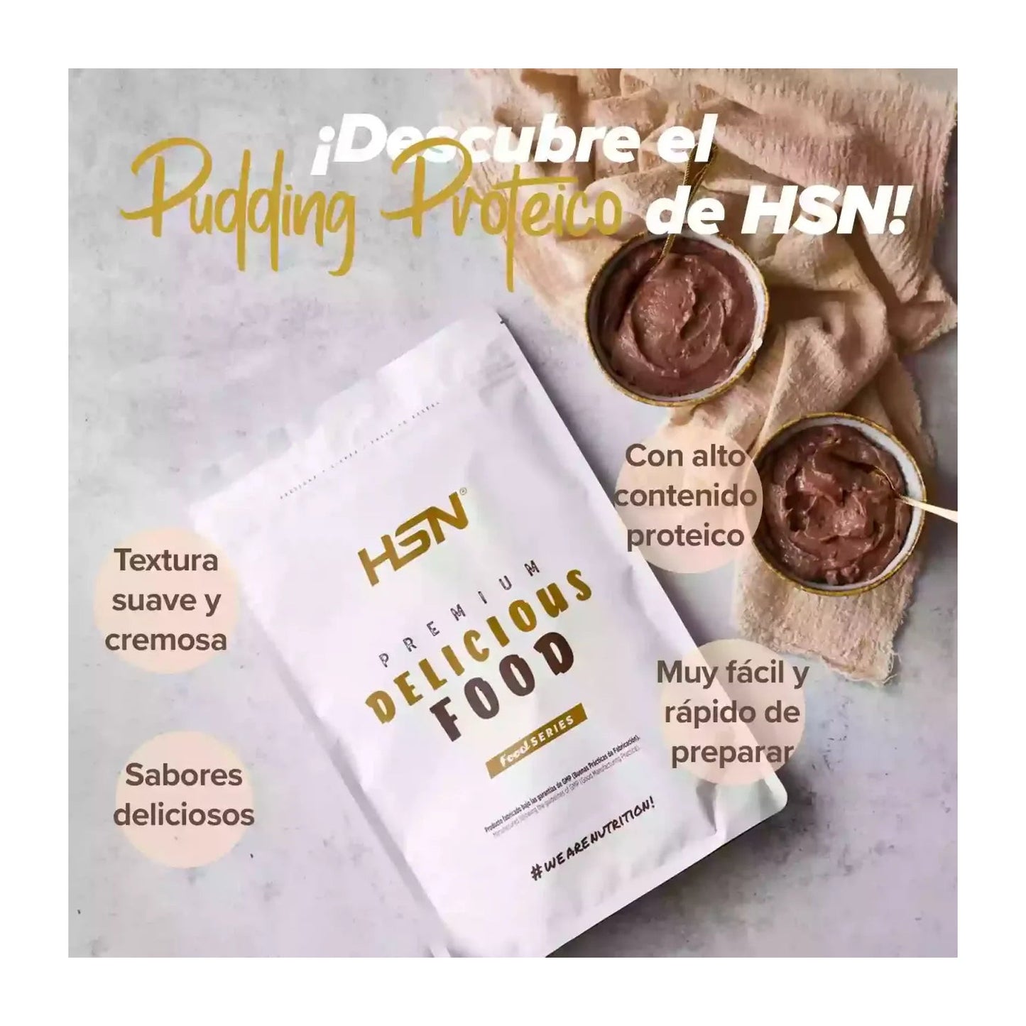 HSN Pudding Proteico 2.0 Natillas 500g