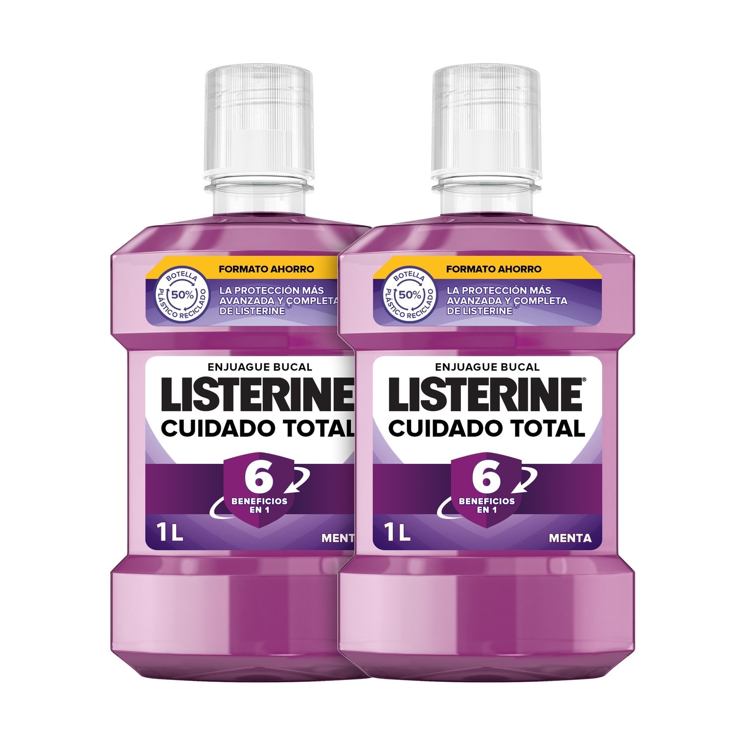 Listerine Cuidado Total Enjuague Bucal Menta 6en1 2x1L
