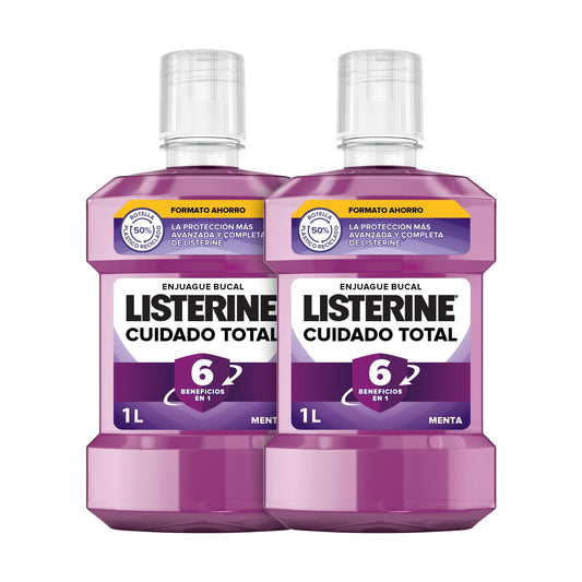 Listerine Cuidado Total Enjuague Bucal Menta 6en1 2x1L