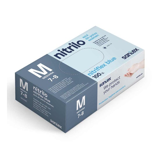 Santex Guantes Nitrilo Sin Polvo Azul T-M 100uds