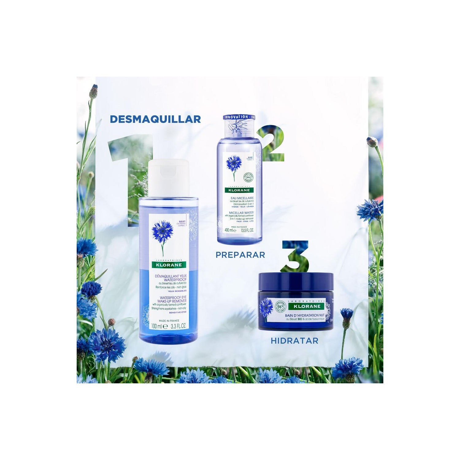 Klorane Desmaquillante Ojos Waterproof Aciano 100ml