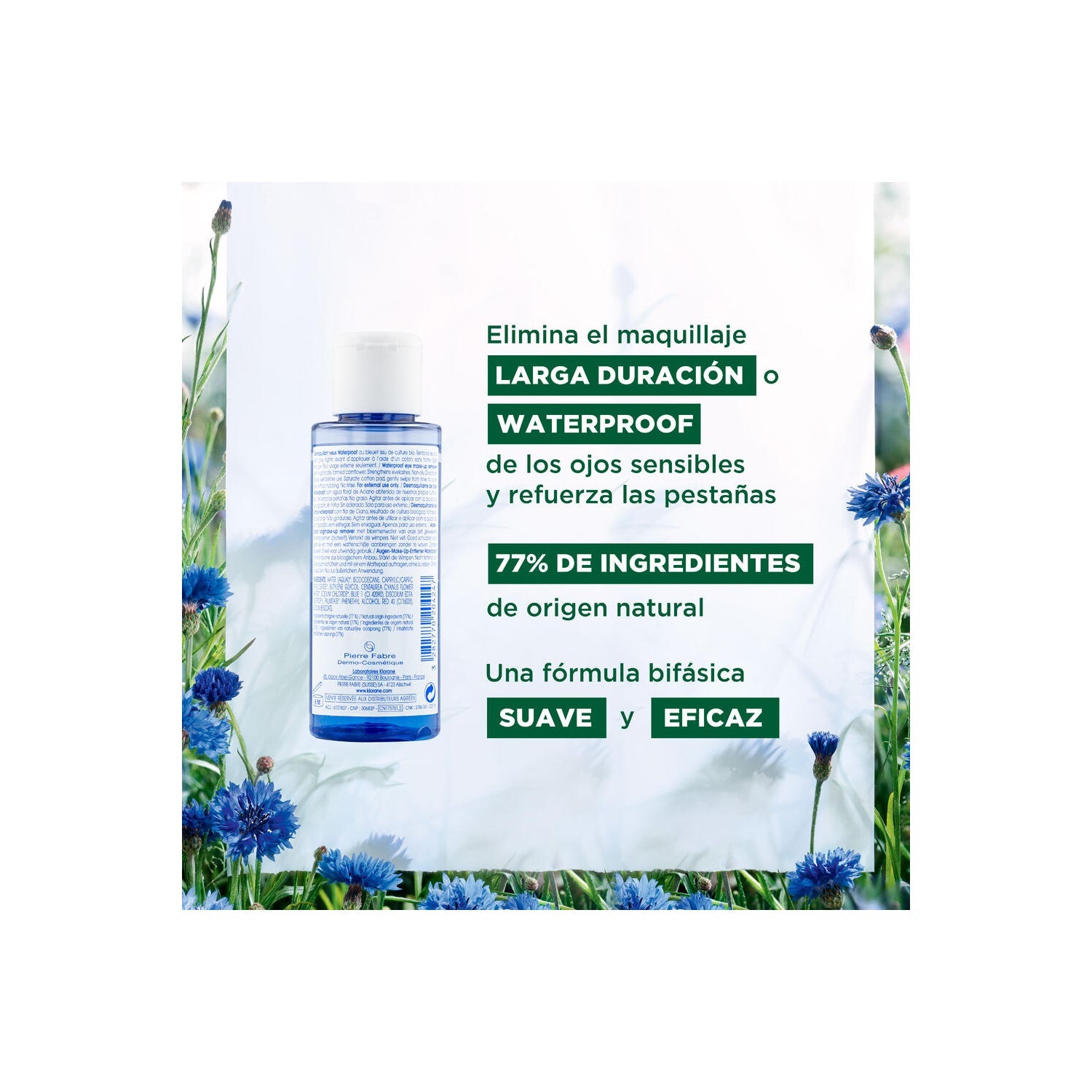 Klorane Desmaquillante Ojos Waterproof Aciano 100ml