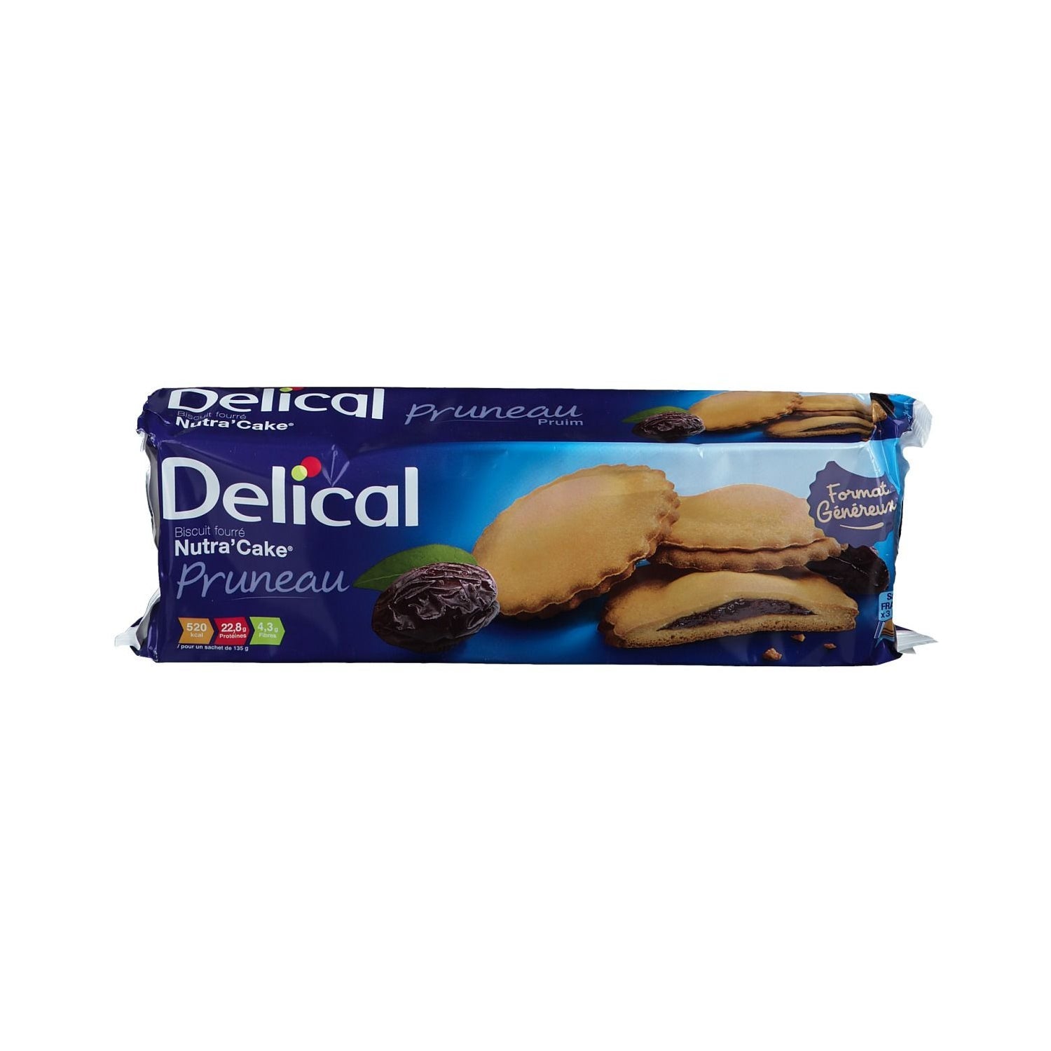 Deliciosa Galleta de Pastel Nutra'Cake Galleta de Ciruelas Pasas 3/135G