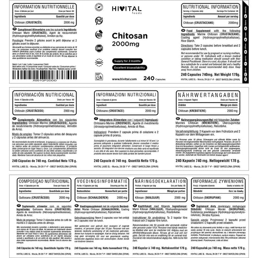 HIVITAL Chitosán marino 2000 mg 240 cáps