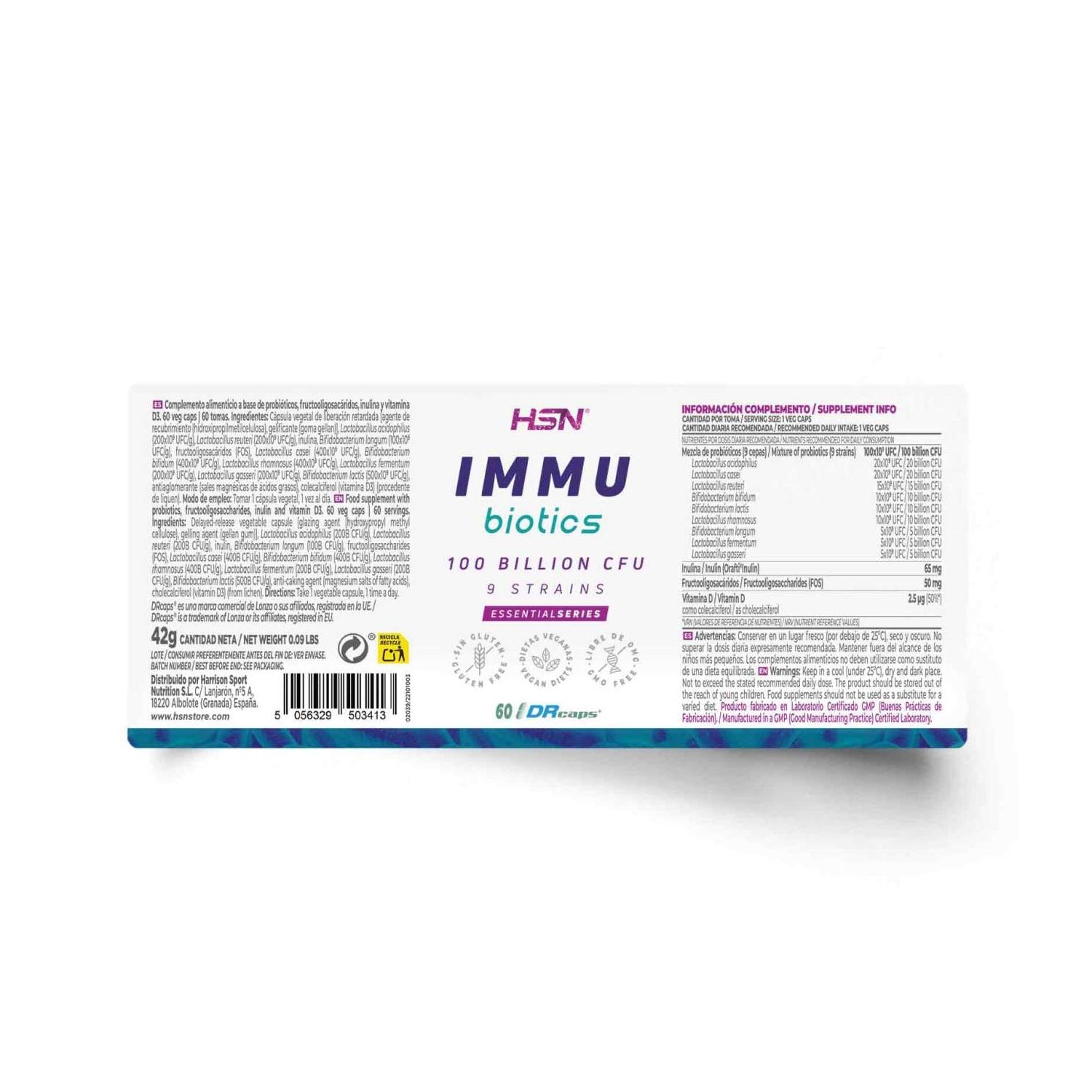 HSN Inmu Biotics Probióticos 100B UFC 60vcaps