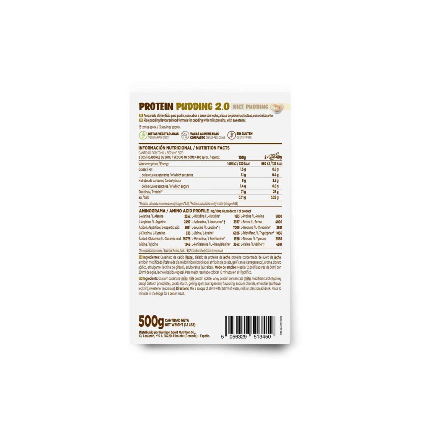 HSN Pudding Proteico 2.0 Arroz con Leche 500g
