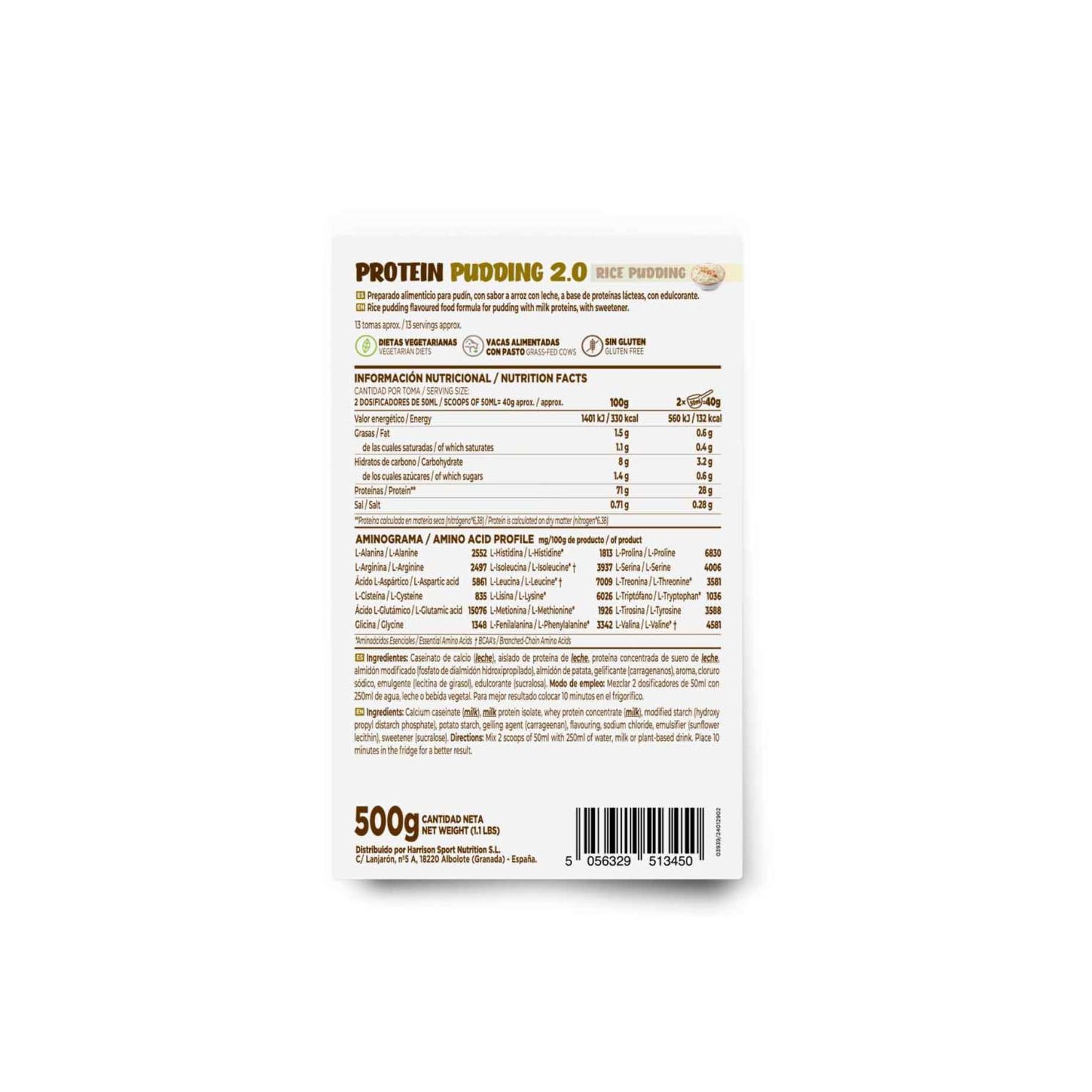 HSN Pudding Proteico 2.0 Arroz con Leche 500g