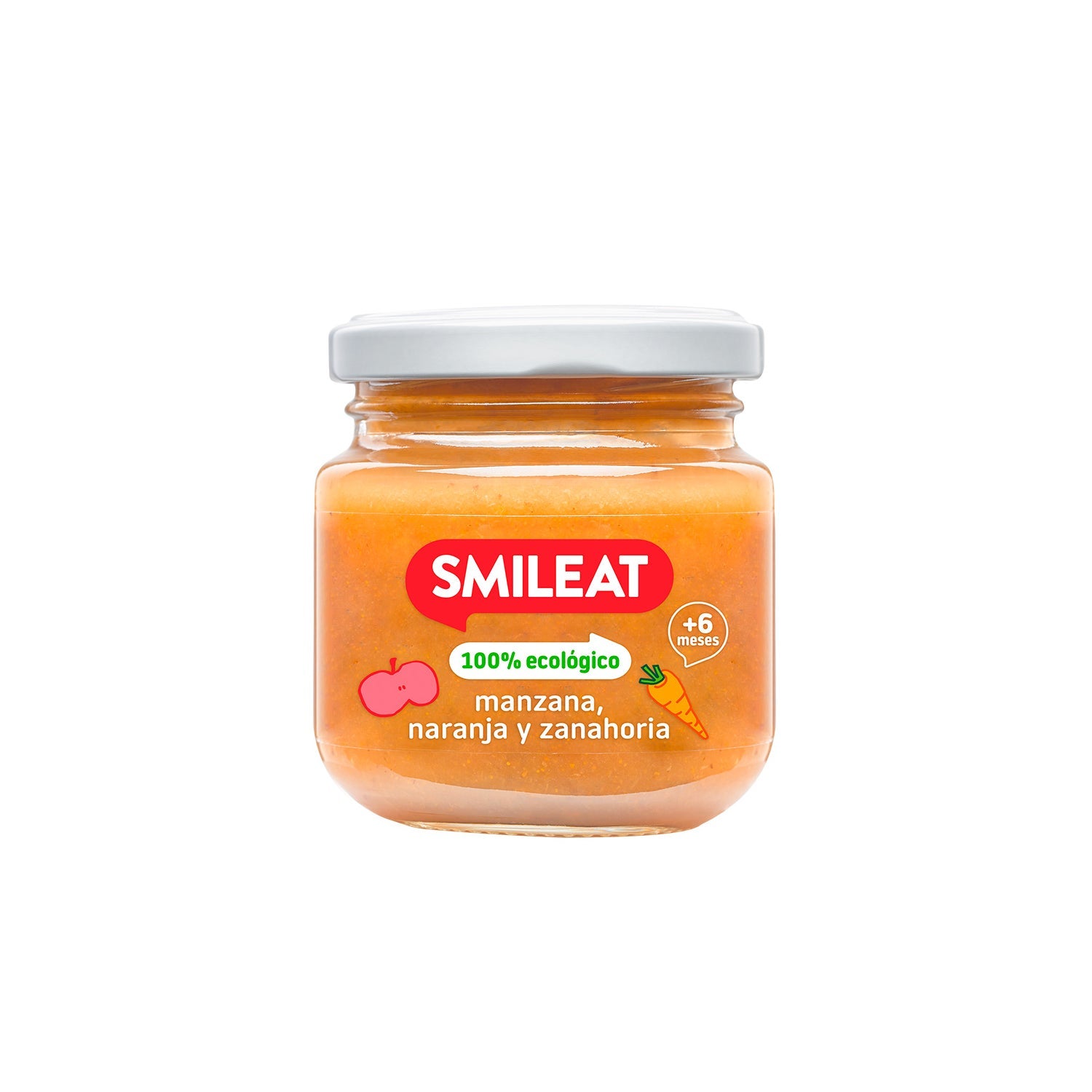Smileat Tarrito Ecológico de Manzana Naranja y Zanahoria 130g