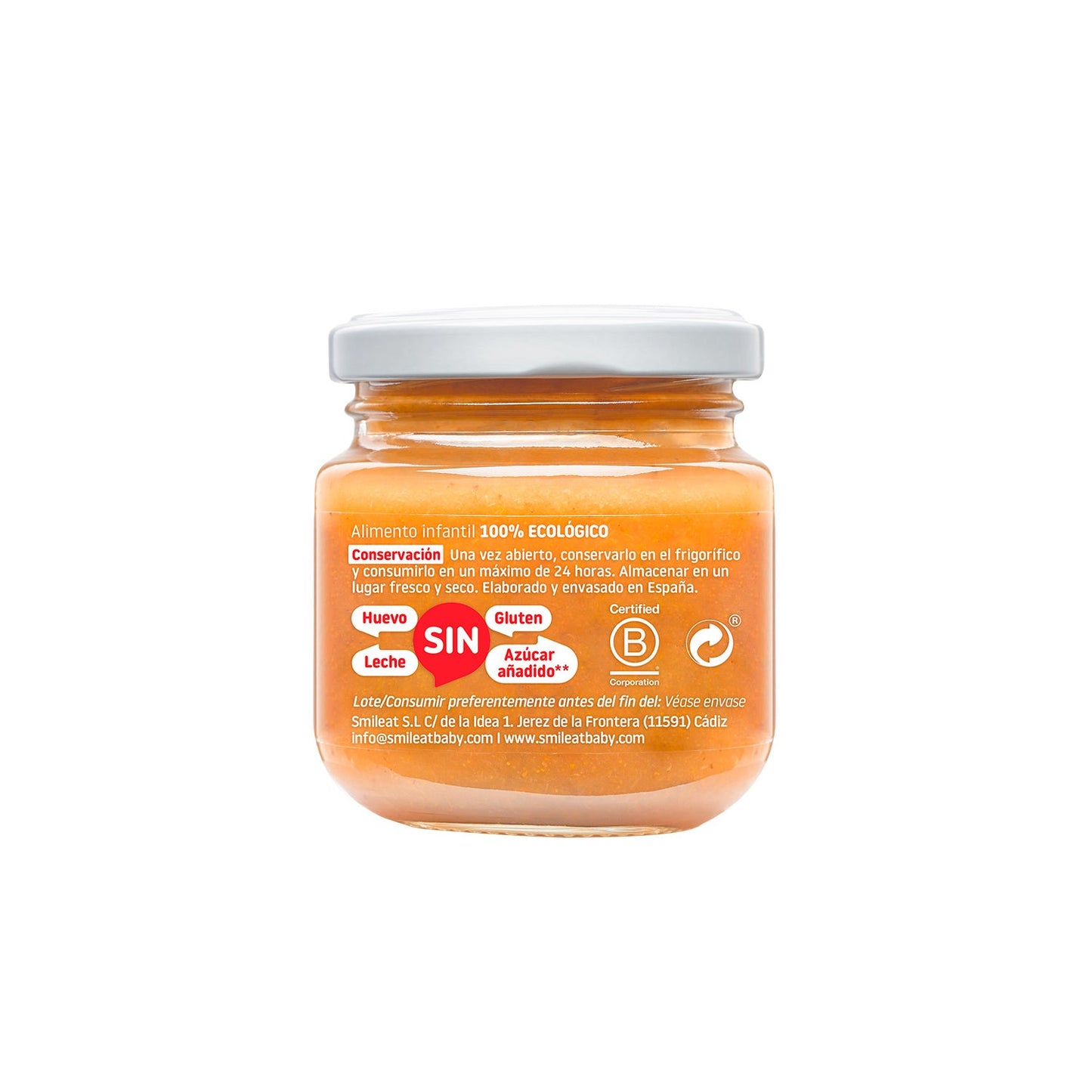 Smileat Tarrito Ecológico de Manzana Naranja y Zanahoria 130g
