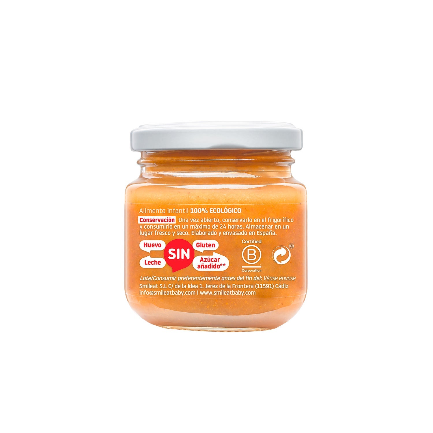 Smileat Tarrito Ecológico de Manzana Naranja y Zanahoria 130g