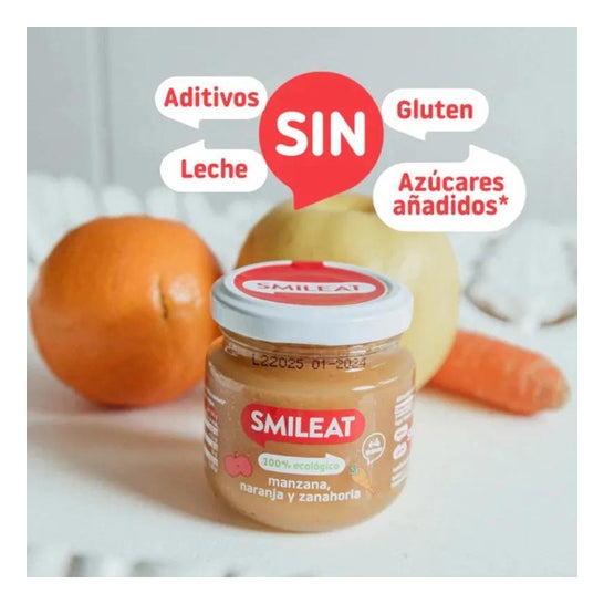 Smileat Tarrito Ecológico de Manzana Naranja y Zanahoria 130g
