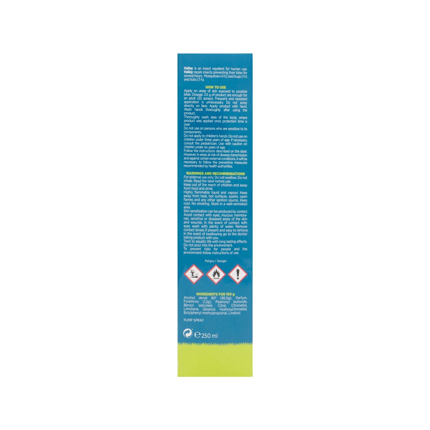 Halley repelente de insectos 250ml
