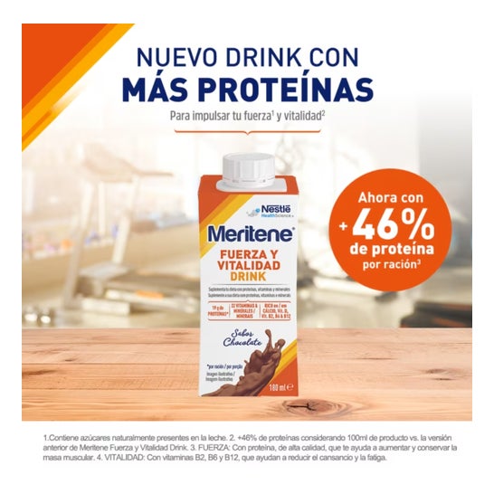 Meritene Fuerza y Vitalidad Drink Chocolate 12x180 ml