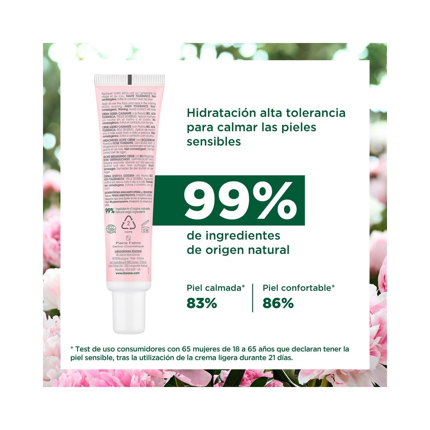 Klorane Crema Ligera Calmante a la Peonía BIO 40ml