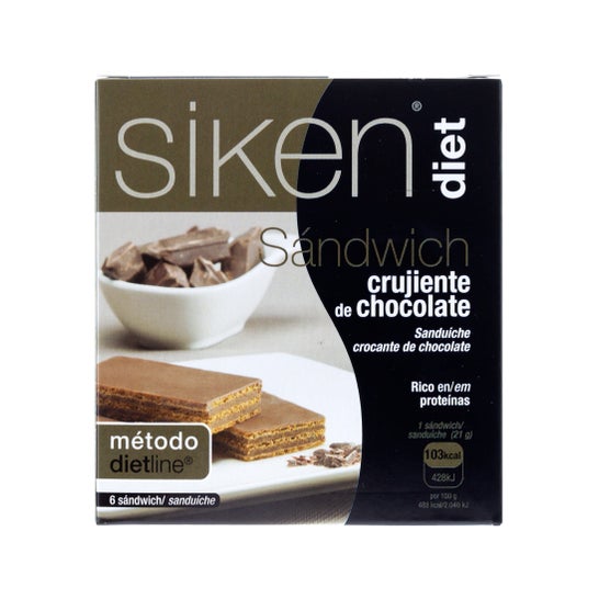 Siken Diet Sándwich Crujiente Chocolate 6uds