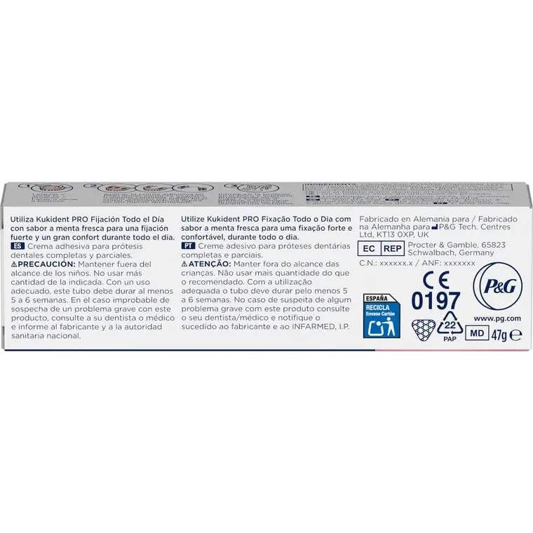 Kukident Pro Complete crema adhesiva sabor fresco 47g
