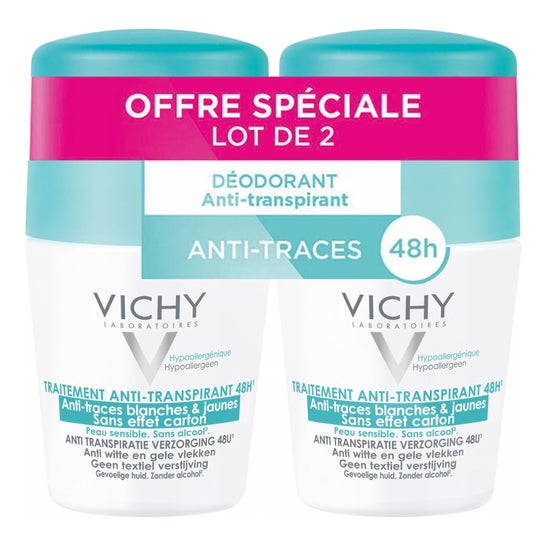 Vichy Tratamiento Antitranspirante 48h Antimanchas Roll-on 2x50ml